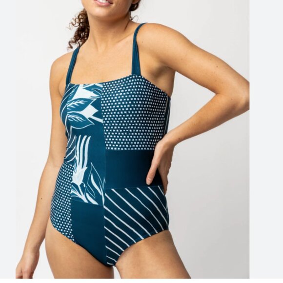 Nani Solstice Patchwork colorblock One Piece Swimsuit SZ XL - Picture 3 of 12